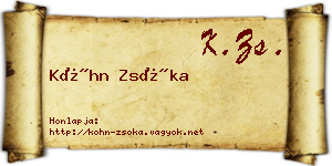 Kóhn Zsóka névjegykártya